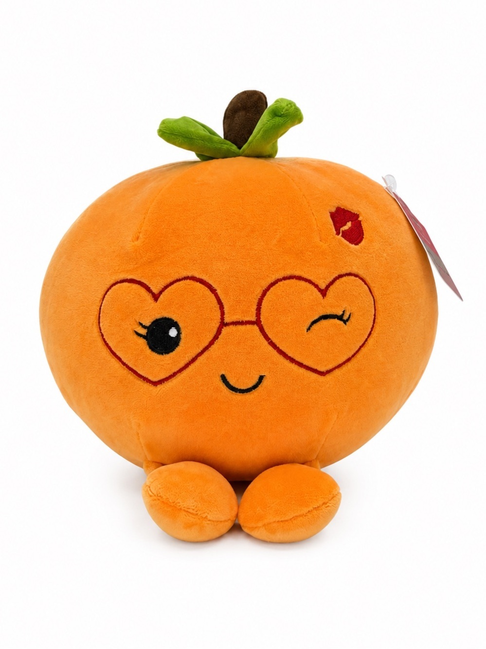 🧸 2/$45 WAY TO CELEBRATE NET Orange Clementine Plush Heart Glasses 10 inch